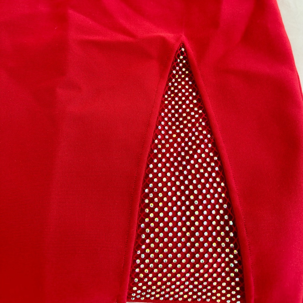 Red Dress with Rhinestone Detail